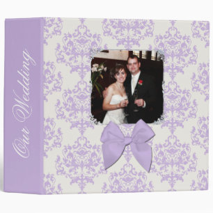 Chic Lavender Damask Wedding Binder