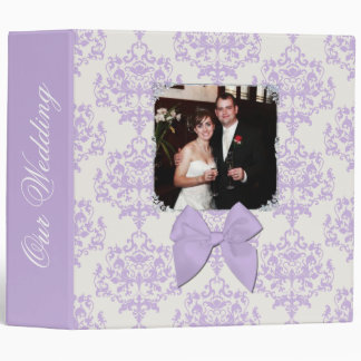 Chic Lavender Damask Wedding Binder