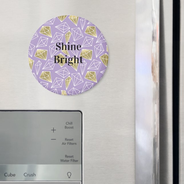 Chic Lavender Gold Diamonds Christmas Magnet (In Situ (Fridge))