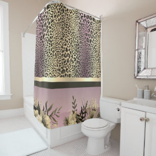 Chic Lavender Gold Safari Shower Curtain