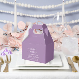 Chic Lavender lilac Rehearsal Dinner Wedding Favor Boxes