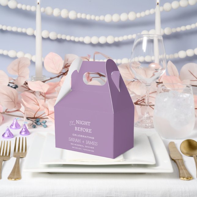 Chic Lavender lilac Rehearsal Dinner Wedding   Favor Boxes (Wedding)