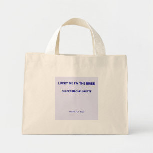 Chic Lavender Lucky Me I'm The Bride Mini Tote Bag