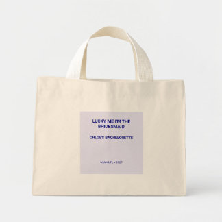 Chic Lavender Lucky Me I'm The Bridemaid Mini Tote Bag