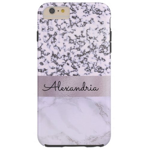 Chic Lavender Marble   Personalized Tough iPhone 6 Plus Case