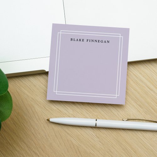 Chic Lavender  Personalized White Bordered Post_it Notes
