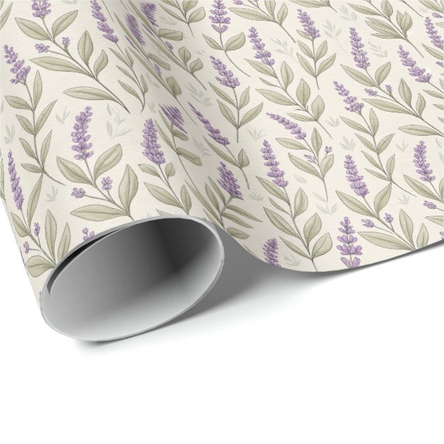 Chic Lavender Print Wrapping Paper Roll (Roll Corner)