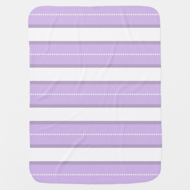 Chic Lavender Purple And White Stripes Pattern Swaddle Blanket (Front)