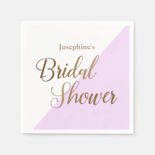  Chic Lavender Purple Bridal Shower Napkins with E