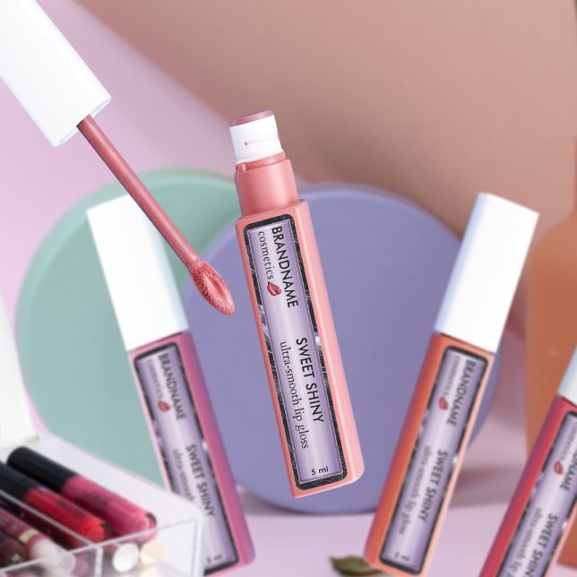 Chic Lavender Purple Foil Lip Gloss Glittery   Labels (Creator Uploaded)