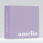 Chic Lavender Purple Monogram 3 Ring Binder<br><div class="desc">Chic lavender purple binder featuring your monogram name or initials in a popular large white font (you can adjust the size of the font in the design tool for shorter or longer names). Add a title or your full name on the spine in simple white typography.</div>