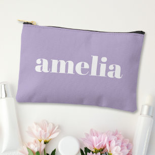 Chic Lavender Purple Monogram Accessory Pouch