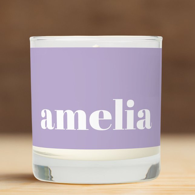 Chic Lavender Purple Monogram Scented Candle (Creator Uploaded)