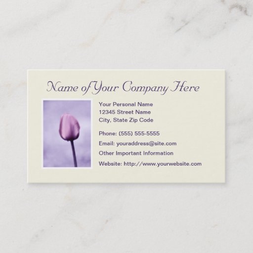 Customizable Chic Lavender Tulip Business Cards