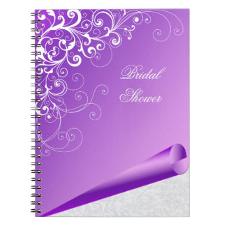 Chic Lavender & White Flourish Custom Notebook