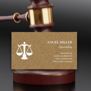 Chic lawyer cork wood business card