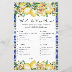 Chic Lemon Floral Bridal What's In Your Phone Game