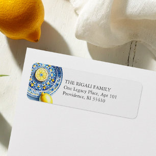 Chic Lemon Mediterranean Return Address Label