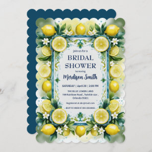 Chic Lemon Mediterranean Summer Bridal Shower   Invitation