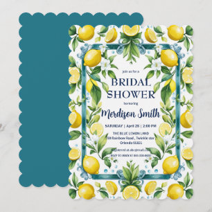 Chic Lemon Mediterranean Summer Bridal Shower   Invitation