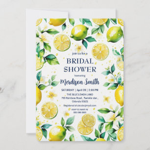 Chic Lemon Mediterranean Summer Bridal Shower   Invitation