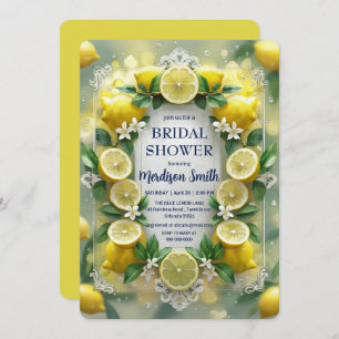 Chic Lemon Mediterranean Summer Bridal Shower   Invitation