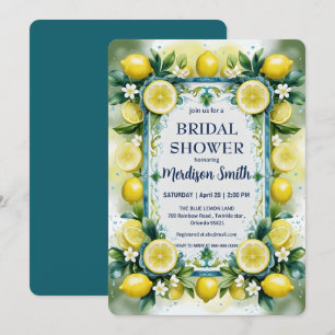 Chic Lemon Mediterranean Summer Bridal Shower   Invitation