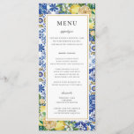 Chic Lemons Floral Greenery Mosaic Wedding Menu<br><div class="desc">Personalize this elegant timeless wedding menu with your own wording easily and quickly,  simply press the customise it button to further re-arrange and format the style and placement of the text.  Double sided. The Happy Cat Studio</div>