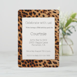 Chic Leopard Animal Birthday Invitation