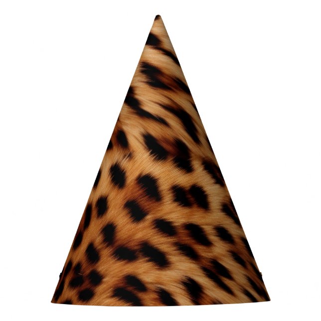 Chic Leopard Animal Birthday Party Hat (Front)