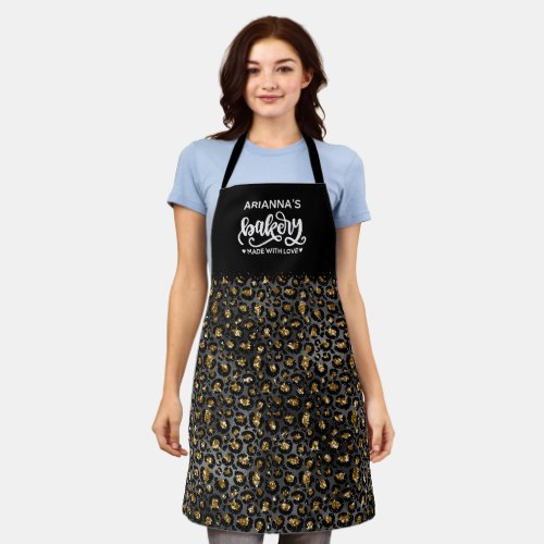 Chic Leopard Baking Apron for Baker