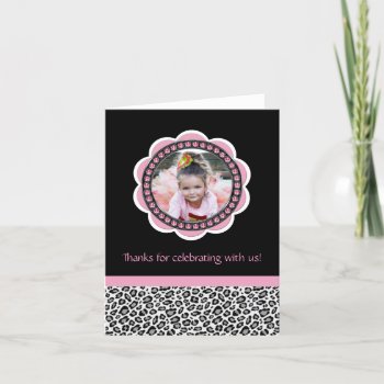 Chic Leopard Birthday Thank You Cards by TreasureTheMoments at Zazzle