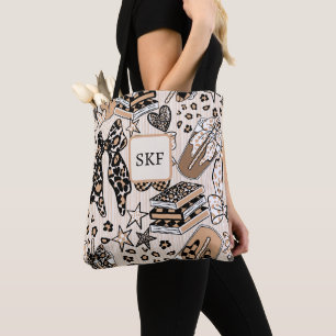 Chic Leopard Coffee Lover Tote Bag Earthtone