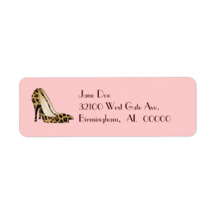 Chic Leopard High Heels Custom Address Labels