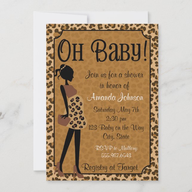 Chic Leopard Mommy-to-be Baby Shower Invitation (Front)