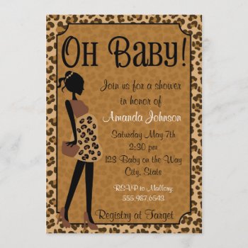 Chic Leopard Mommy-to-be Baby Shower Invitation by brookechanel at Zazzle
