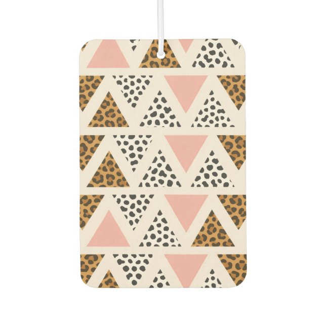 Chic Leopard & Pink Triangle Pattern Air Freshener (Front)