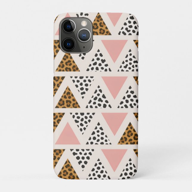 Chic Leopard & Pink Triangle Pattern Case-Mate iPhone Case (Back)