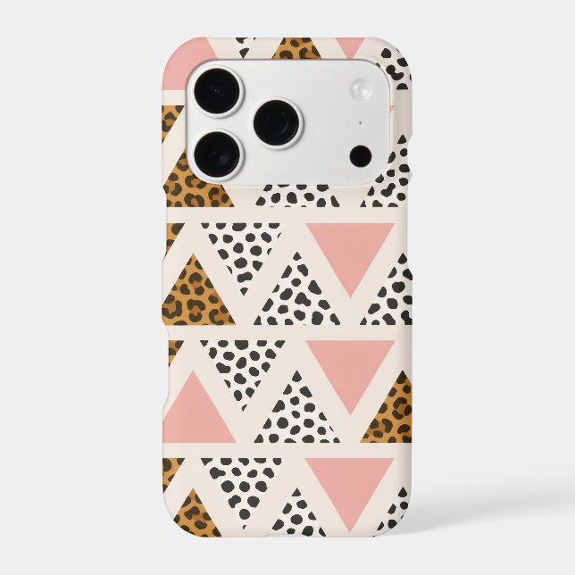 Chic Leopard & Pink Triangle Pattern Iphone Case (Back)