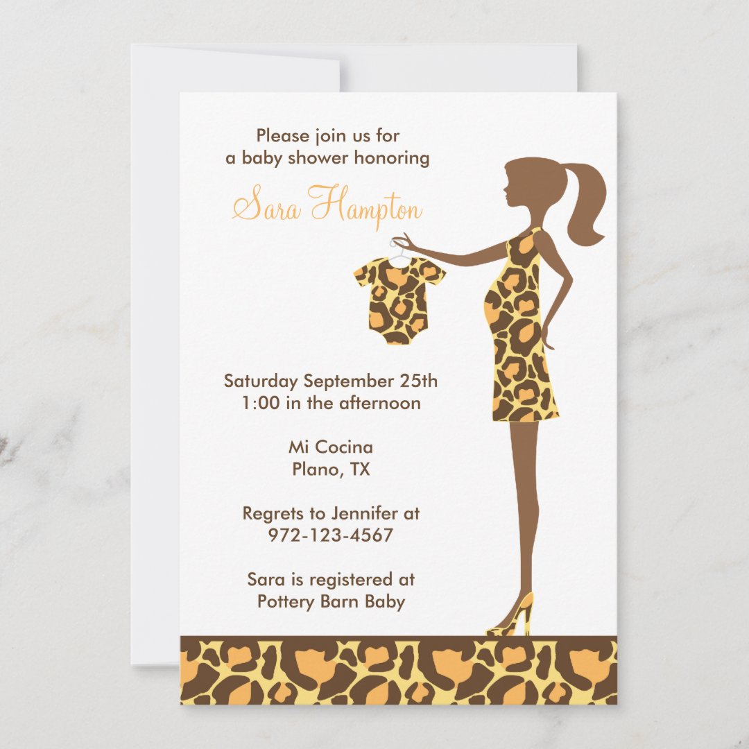 Chic Leopard Print Baby Shower Invitation Zazzle