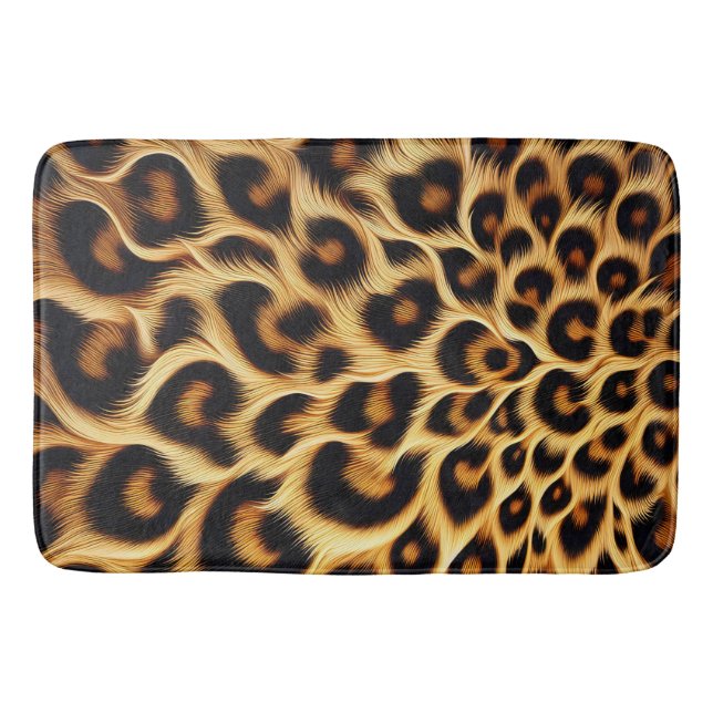 Chic leopard print  bath mat (Front)