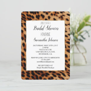 Chic Leopard Print Bridal Shower Invitation