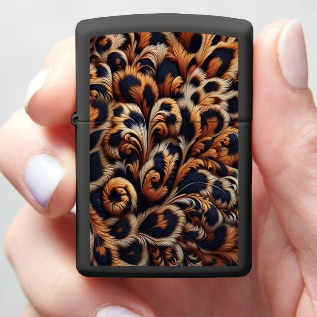 Chic leopard print elevates style zippo lighter (In Hand)
