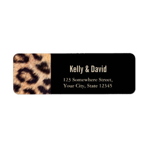 Chic Leopard Print Wedding Return Address Label