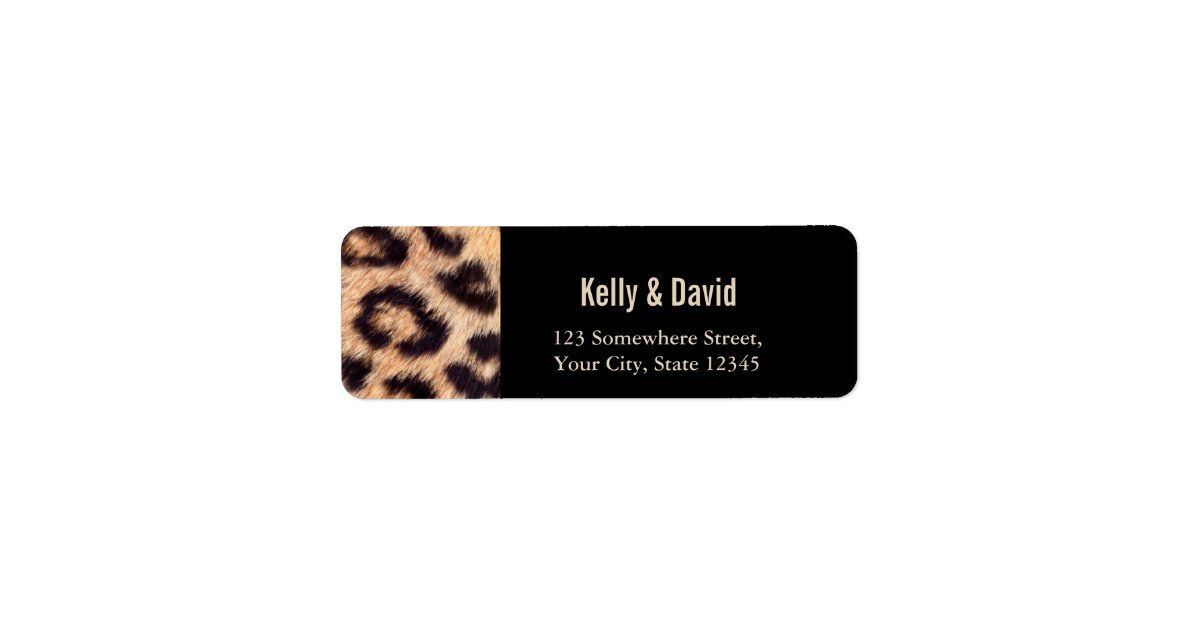 Chic Leopard Print Wedding Return Address Label | Zazzle