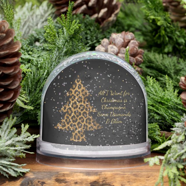  Chic Leopard Tree Snow Globe (Winter)
