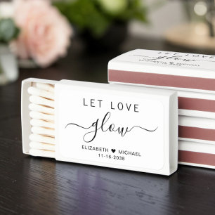 Chic Let Love Glow Wedding Matchboxes