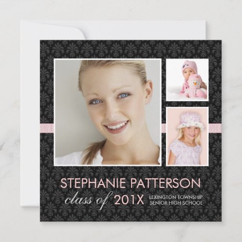 Chic Lifetime 3 Photo Graduation Announcement