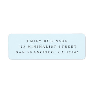 Chic light baby blue minimalist return address label