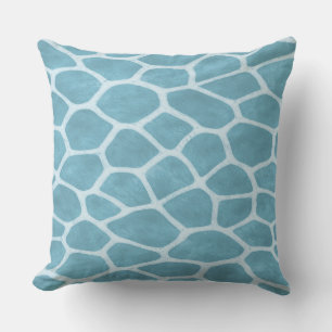 Chic Light Blue Giraffe Print Throw Pillow